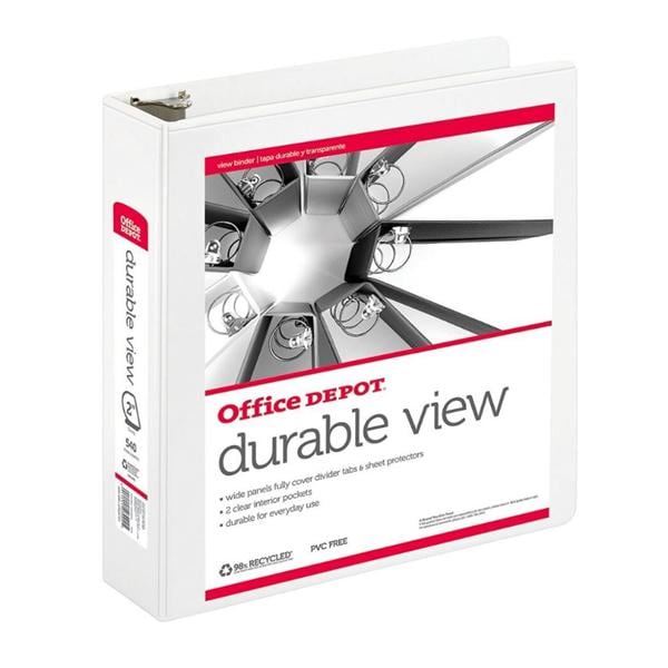 Durable View Slant-Ring Binder 2 in Rings White Ea