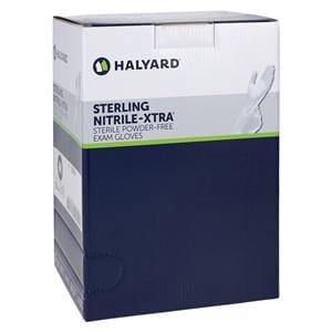 Sterling Nitrile-Xtra Nitrile Exam Gloves Medium White Sterile