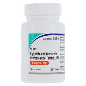 Glyburide/Metformin Tablets 5mg/500mg Bottle 100/Bottle Each