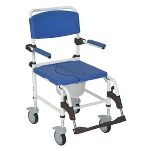 Rehab Shower/Commode Chair 275lb Capacity Adult 4 Rear Locking Casters