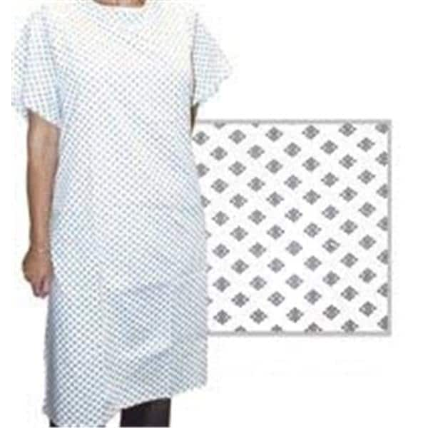 Patient Gown Adult Blue 6/Bg