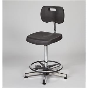 Kango High Pneumatic Chair Aluminum Black With Footrest/No Tilt Ea