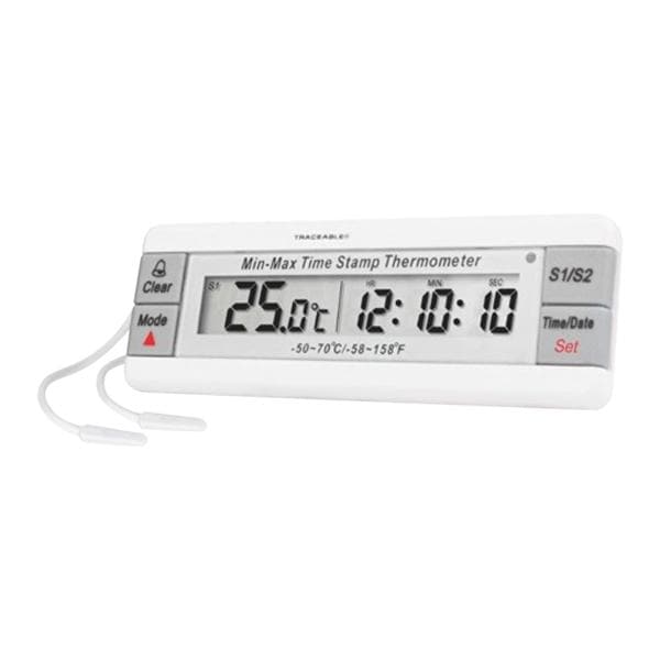 Traceable Dual Sensor Thermometer ABS Plastic -50 to 70°C Ea