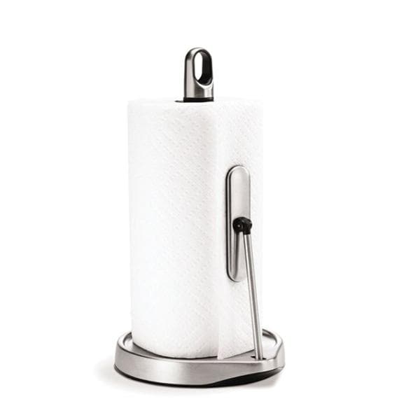 Tension Arm Standing Paper Towel Holder Brushed Stainless Steel Ea