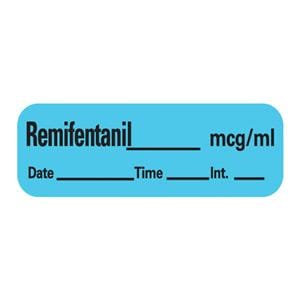 Anesthesia Label DTI Remifentanil mcg/ml Blue 1.5x0.5" 600/Rl