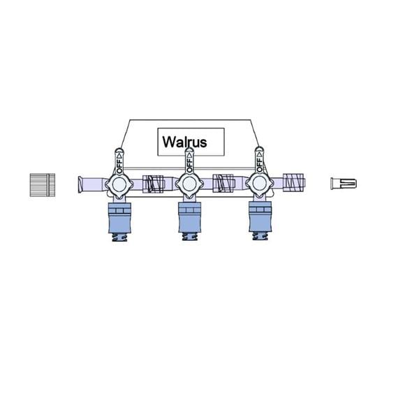 Multi-Flow 3 Swan 4-Way Stopcock 3-Gang Priming Volume 0.9mL 50/Ca