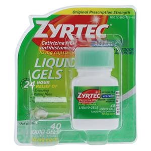 Zyrtec Allergy Oral Liquid Gel Capsules 10mg 40/Bt