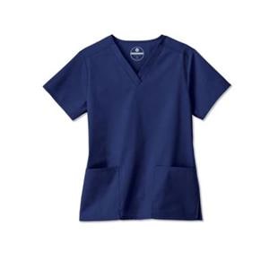 Fundamentals Scrub Shirt Short Sleeves 2X Small Navy Womens Ea