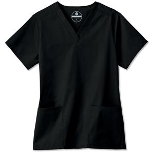 Fundamentals Scrub Shirt Short Sleeves Medium Black Womens Ea