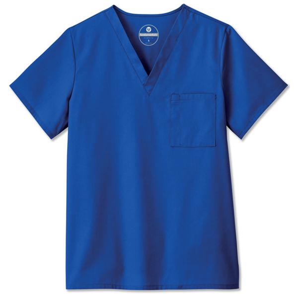 Fundamentals Scrub Shirt V-Neck Short Sleeves Large Galaxy Blue Unisex Ea