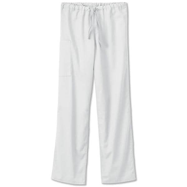 Fundamentals Scrub Pant 2 Pockets Large White Unisex Ea