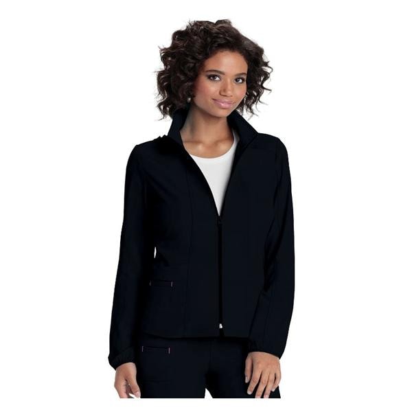 HeartSoul Warm-Up Jacket Long Set-In Sleeves Medium Black Womens Ea