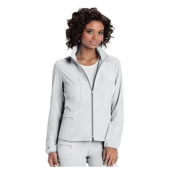 HeartSoul Warm-Up Jacket Long Set-In Sleeves Large White Womens Ea