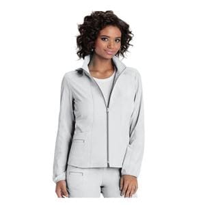 HeartSoul Warm-Up Jacket Long Set-In Sleeves Small White Womens Ea