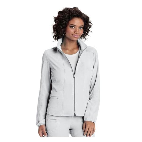 HeartSoul Warm-Up Jacket Long Set-In Sleeves Small White Womens Ea