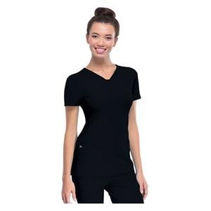 HeartSoul Scrub Shirt V-Neck Short Sleeves Large Black Ea