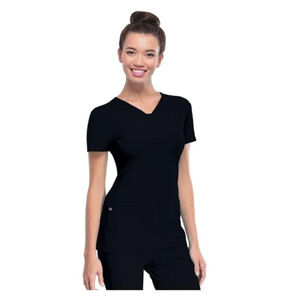 HeartSoul Scrub Shirt V-Neck Short Sleeves 2X Large Black Ea