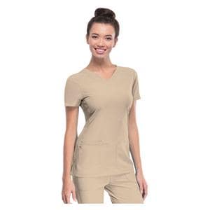 HeartSoul Scrub Shirt V-Neck X-Large Khaki Womens Ea