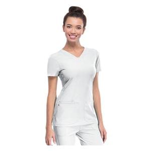 HeartSoul Scrub Shirt V-Neck Medium White Womens Ea