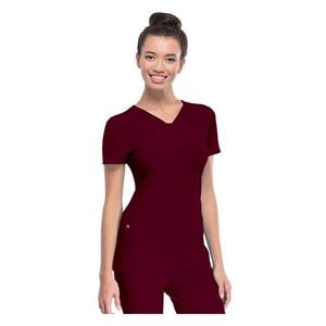 HeartSoul Scrub Shirt V-Neck X-Large Wine Womens Ea