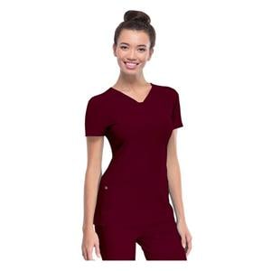 HeartSoul Scrub Shirt V-Neck X-Small Wine Womens Ea