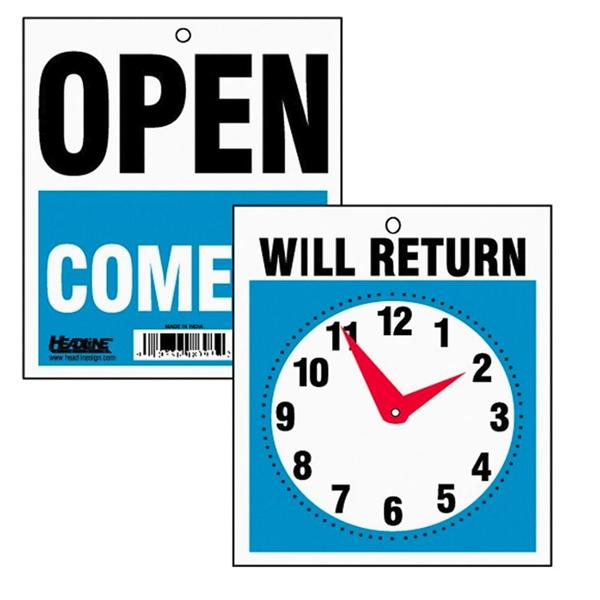 U.S. Stamp & Sign Message Sign "Will Return" Clock Ea