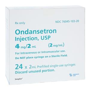 Ondansetron Injection 2mg/mL Simplist Prefilled Syringe 2mL 24/Package