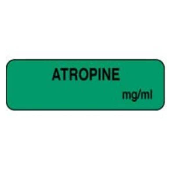 Anesthesia Label Atropine Green 1-1/4x3/8" 1000/Rl