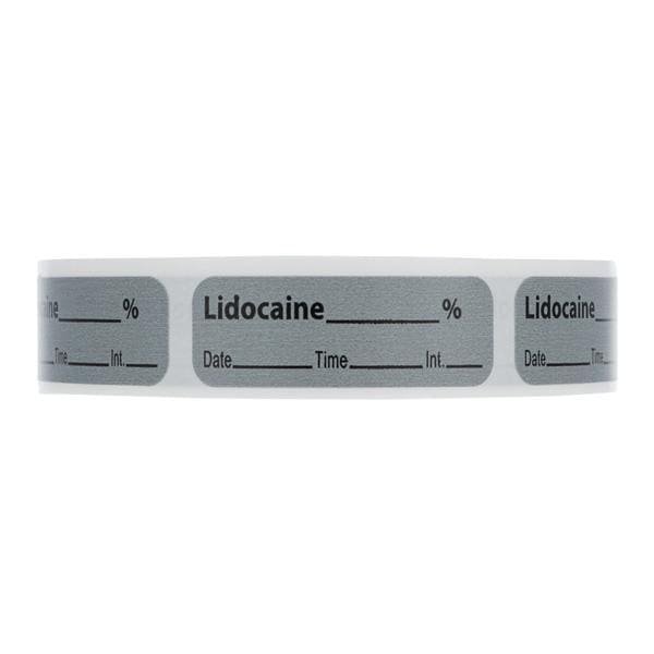 Anesthesia Label DTI Lidocaine % Gray 1-1/2x1/2" 600/Rl