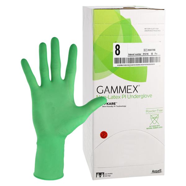 Gammex Synthetic Polyisoprene Surgical Gloves 8 Green, 4 BX/CA