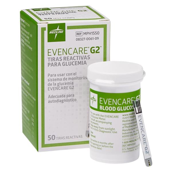 EvenCare G2 Blood Glucose Test Strip CLIA Waived 600/Ca