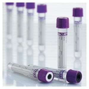 Vacuette Venous Blood Collection Tube Lavender/White 2mL Pull Cap Plypro 50/Bg