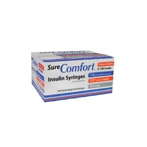 SureComfort Syringe/Needle Insulin 0.5cc 28gx1/2" U-100 Conventional 500/Ca