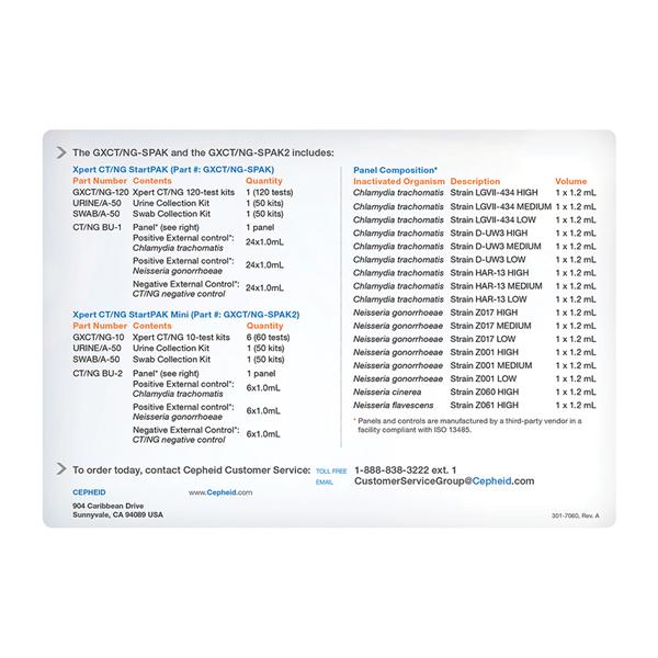 GeneXpert CT/NG: Chlamydia Trachomatis/Neisseria Gonorrhoeae Starter Pack 120/Kt