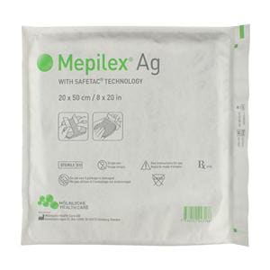 Mepilex Ag Polyurethane Foam Dressing 8x20" Sterile Mildly Adhesive Gntl Adh LF