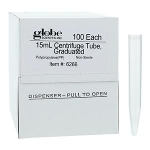 Centrifuge Tube Polypropylene 15mL 16x120mm Non-Sterile 100/Bx, 10 BX/CA