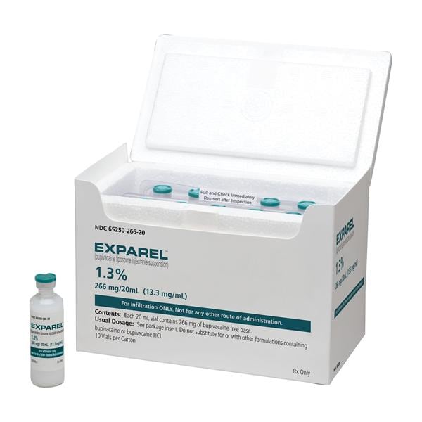 Exparel Injection 1.3% 266mg/vl Preservative Free Vial 20mL 10/Bx