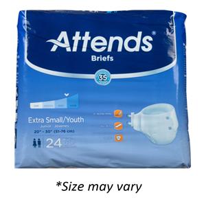 Attends Incontinence Brief Unisex 25-35" Heavy-Severe White 24/Bg