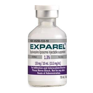 Exparel Injection 1.3% 133mg/vl Preservative Free Vial 10mL 10/Package