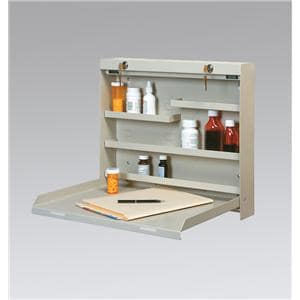 Desk 4 Shelves 20g Steel 2 Keyed Locks White Ea