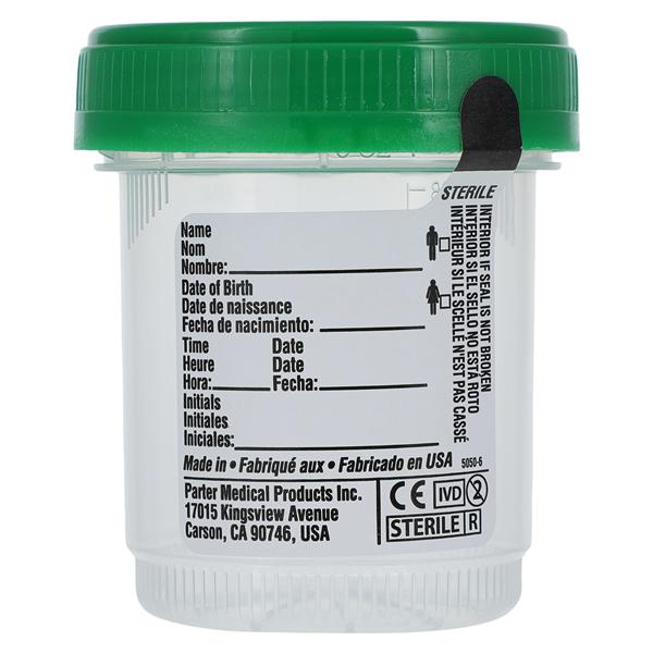 DuoClick Specimen Container 90mLx53mm Polypropylene Sterile 400/Ca