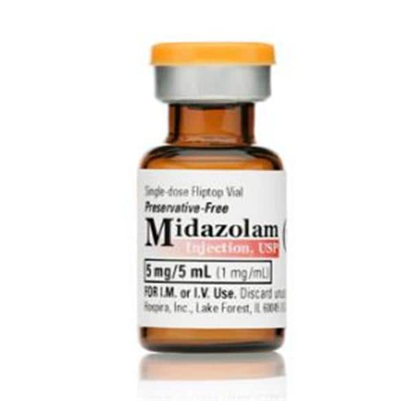 Midazolam Injection 1mg/mL Preservative Free SDV 5mL 10/Package