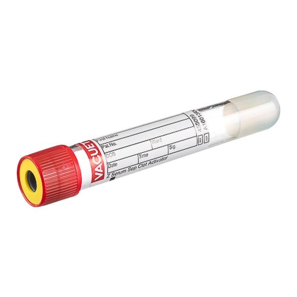 Vacuette Venous Blood Collection Tube Red/Yellow 7mL Pull Cap 50/Bx