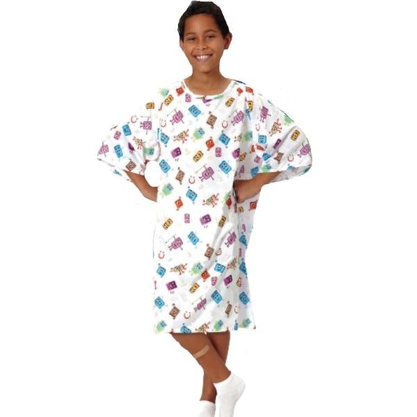 Mobies Patient Gown Pediatric X-Small White Ea