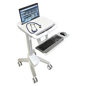 StyleView Laptop Cart Plastic White Ea