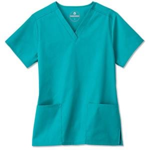 Fundamentals Scrub Top V-Neck 2 Pockets Set-In Short Sleeves Small Tl Womens Ea