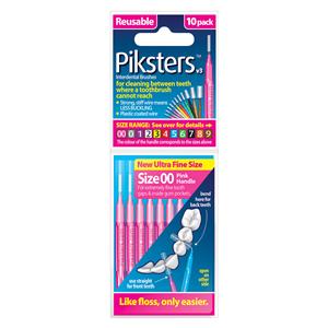 Piksters Interdental Brush Size 00 Pink 10Pk/Bx