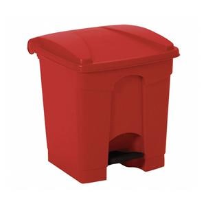 8 gal. Square Flat Top Utility Wastebasket, 18-1/4"H, Red Ea