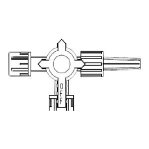 4-Way Stopcock Rotating Male Luer 50/Ca