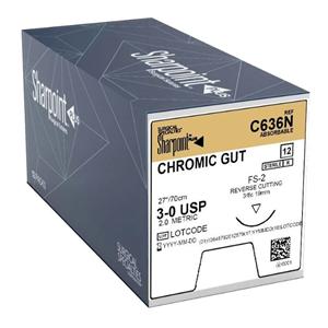 Sharpoint Plus Suture 3-0 30" Chromic Gut Monofilament FS-2 Black 12/Bx